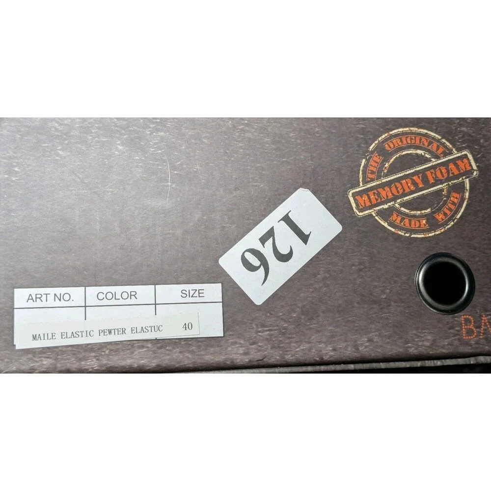 NIB Bernie Mev Maile Elastic Woven Wedge Bootie Womens Size 9 Pewter Silver - Picture 12 of 12